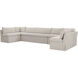 Fable Beige Slipcover Dining Banquette, U-Shape
